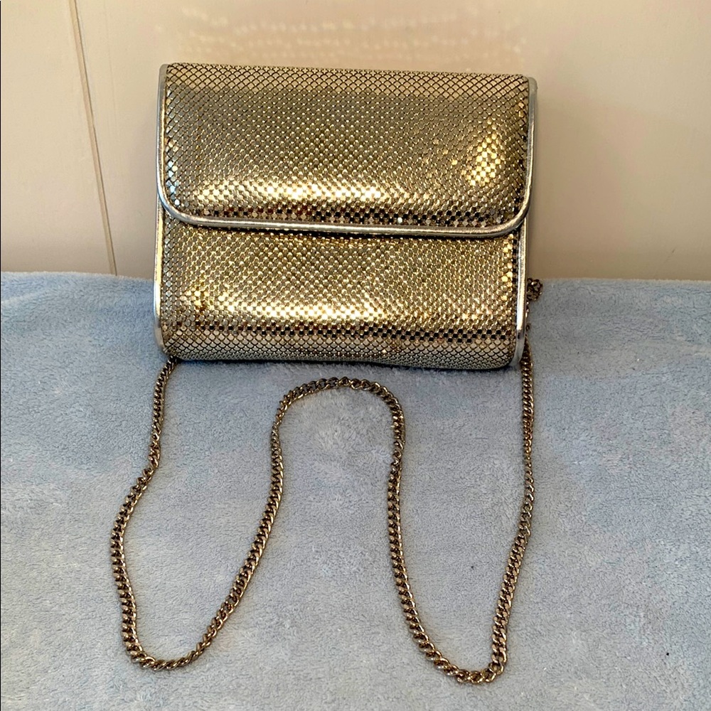 Vintage Gold Chain Shoulder Bag with mirror